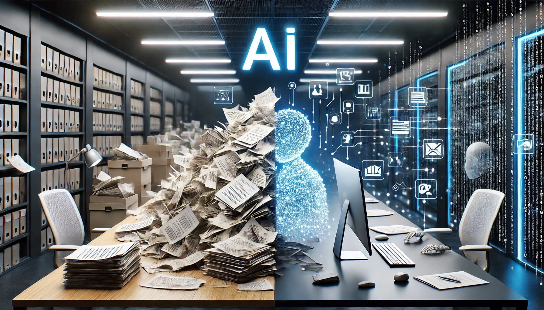 AIによる文書処理のイメージ